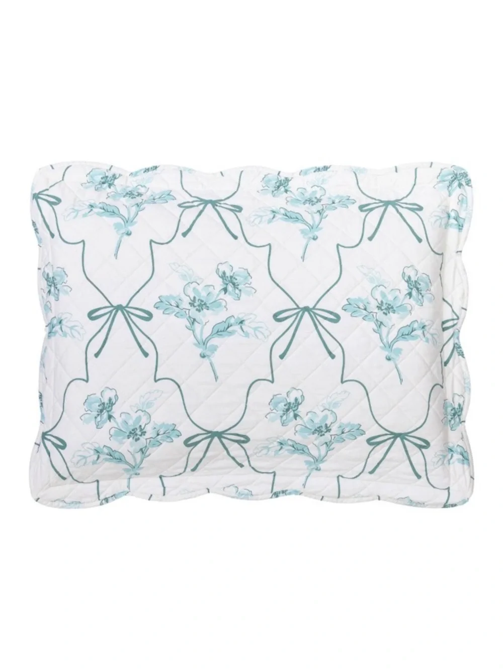 Modern Heirloom 3pc Full/ Queen Floral Frames Quilt Bedding Set Blue